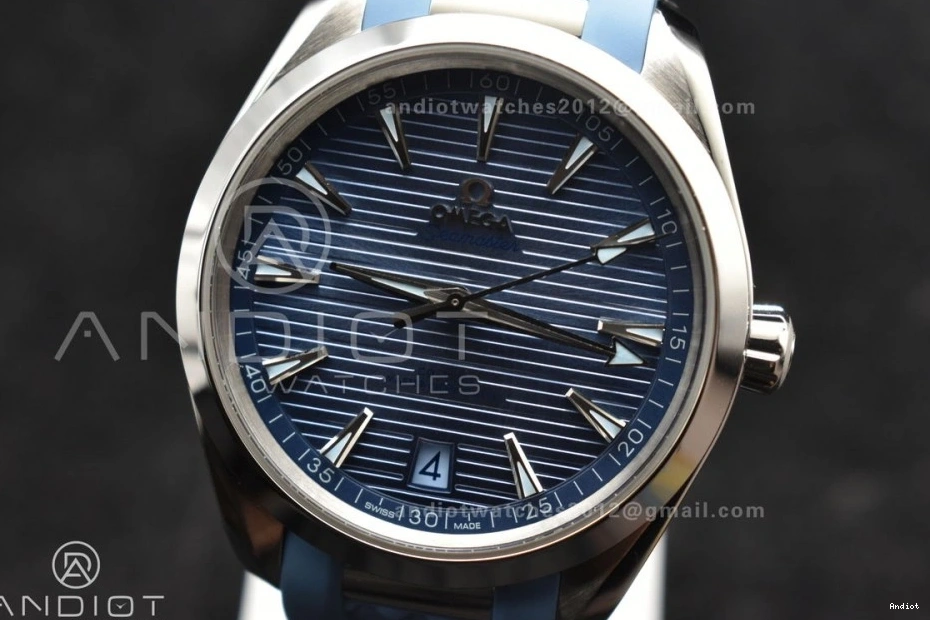 A8900 Summer Blue Edition 41mm Super Dial Rubber Clone Best Aqua Terra Blue VSF on 1:1 Strap 1228